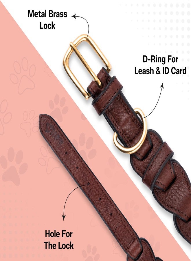 ADIL'S Adil’S Soft Leather Personalized Dog Collar for Large Medium Small Dogs Neck Collar with Personalized Dog Name in Neck Size 20'' to 24'', Size: L Color: Chestnut - Image 3